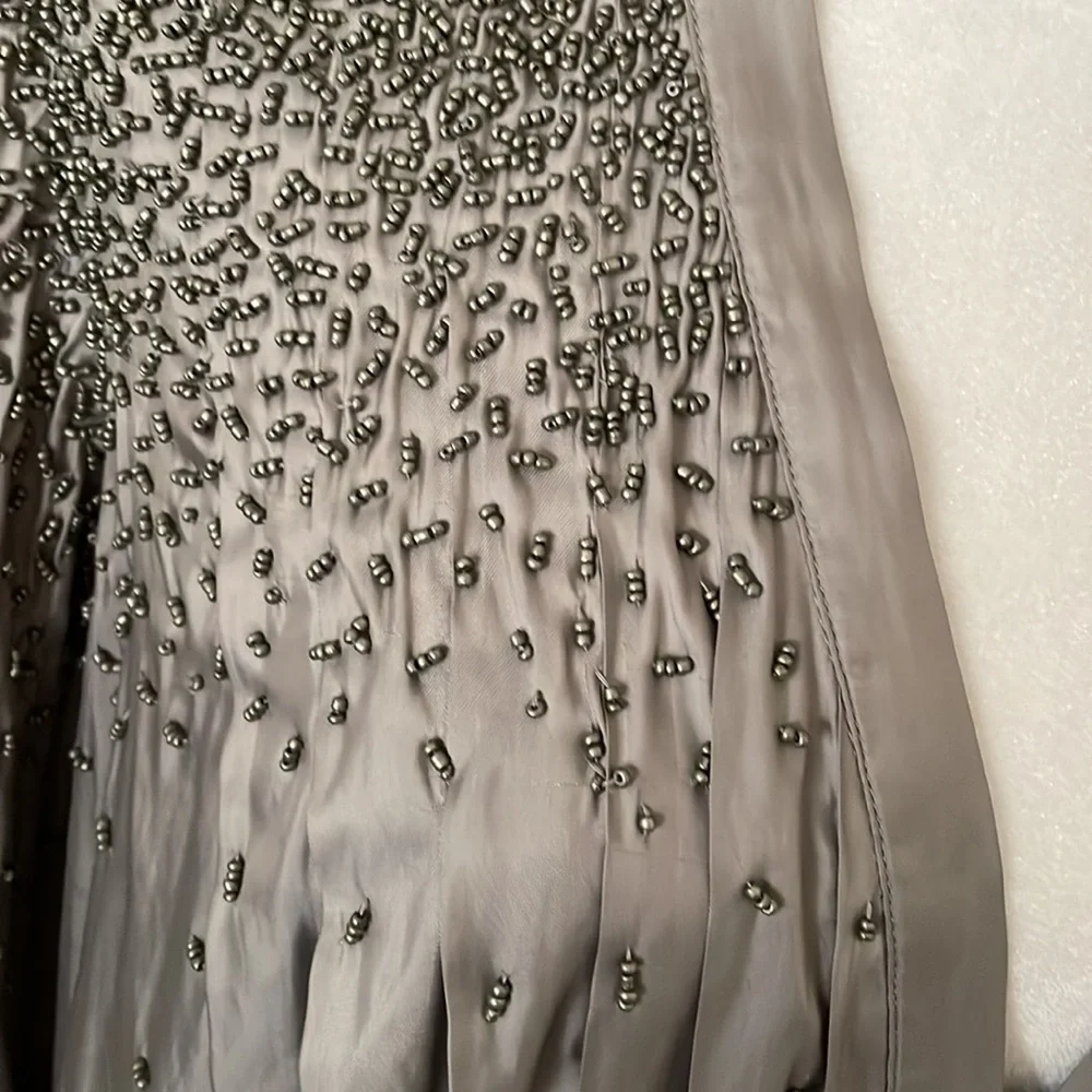 Elizabeth and James Beaded Silver/Gray Blouse - Picture 10 of 12
